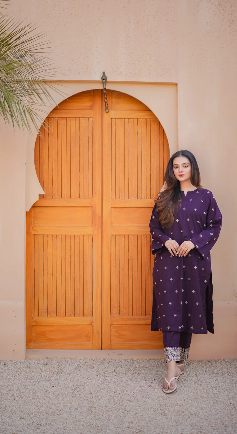 ZAFA LAWN EMB CO-ORD SET