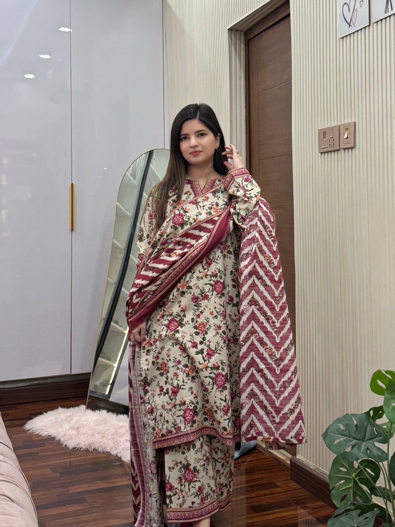 Bin Saeed Khaddar With Shawl 3-piece 03