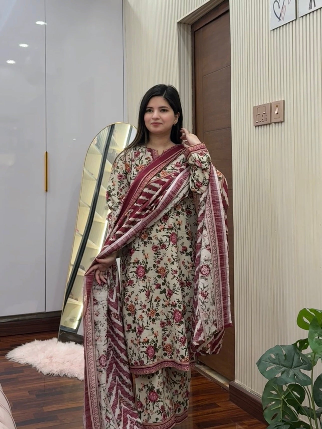 Bin Saeed Khaddar With Shawl 3-piece 03