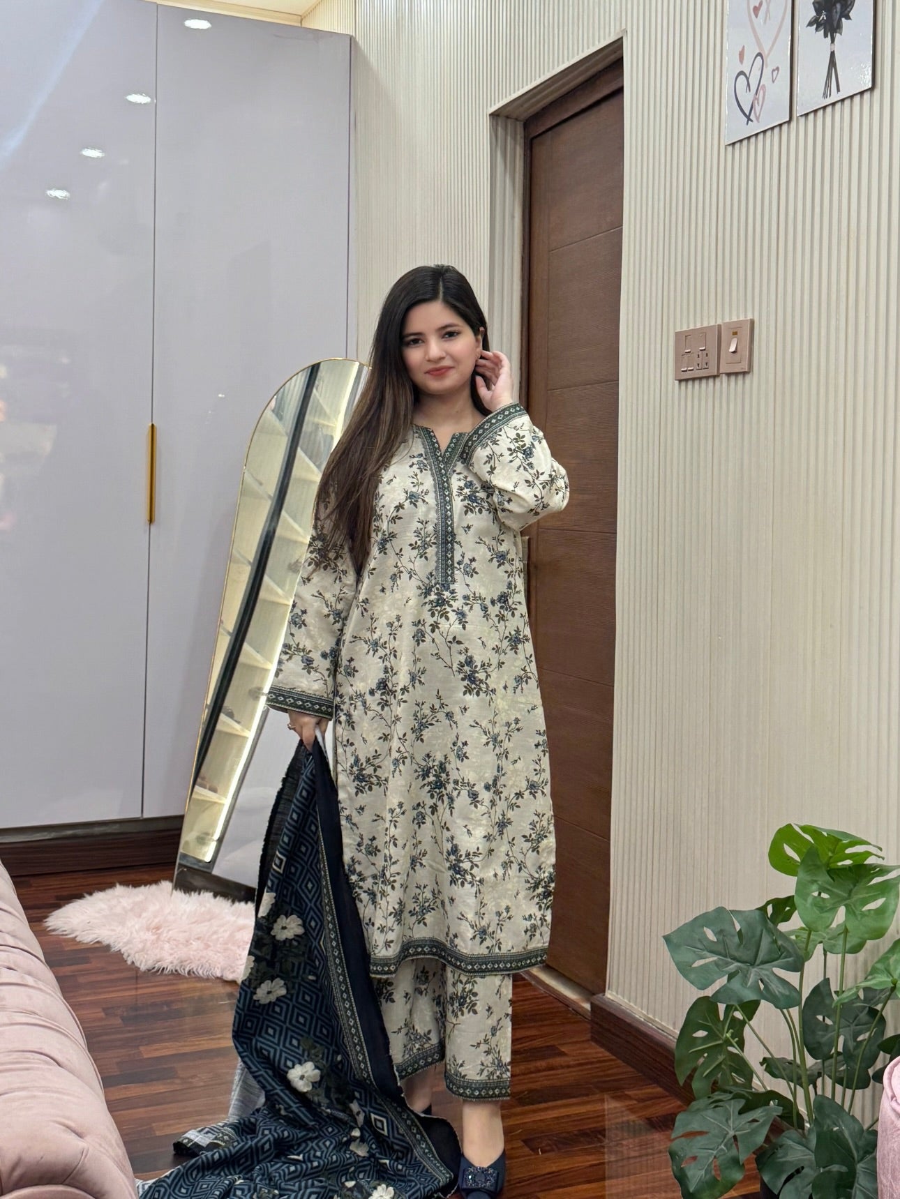 Bin Saeed Khaddar With Shawl 3-piece 03