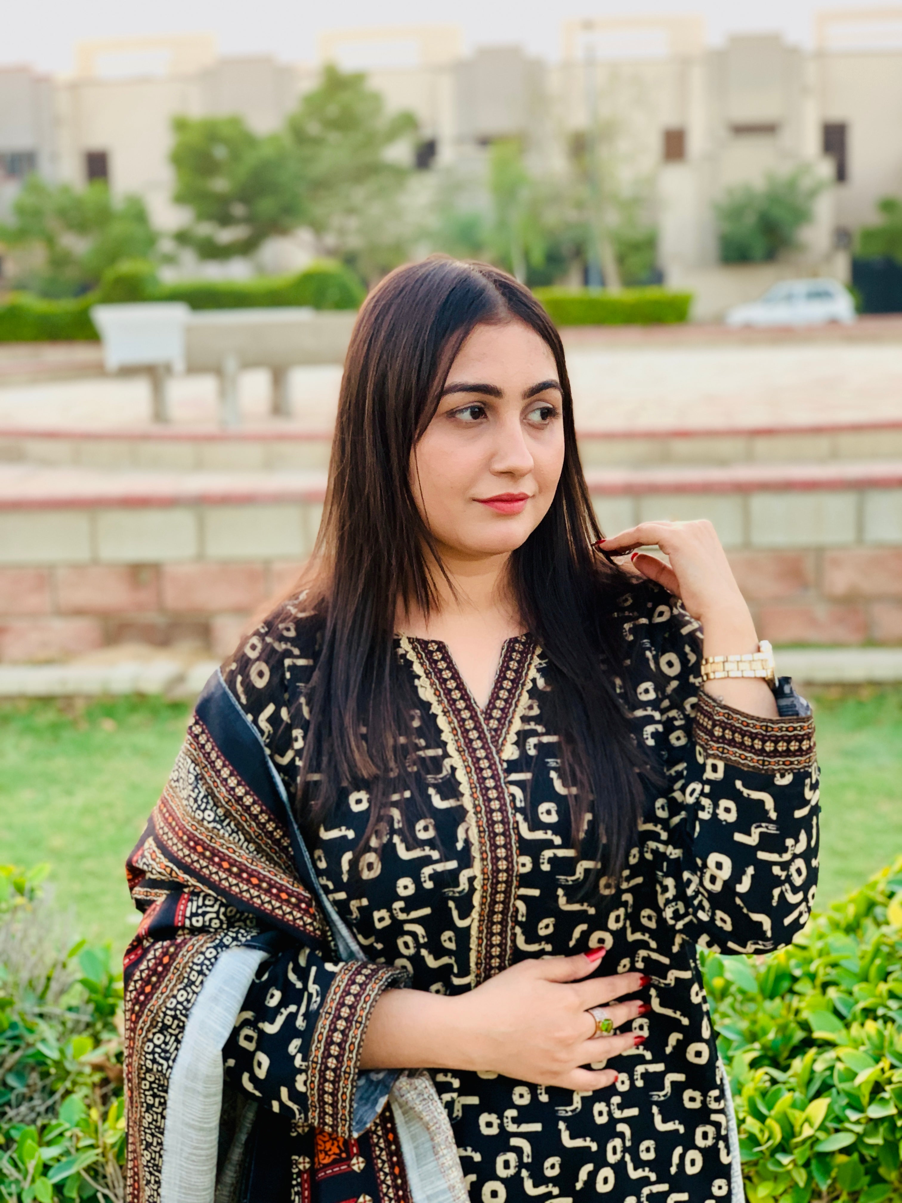 Bin Saeed Khaddar With Shawl 3-piece 07