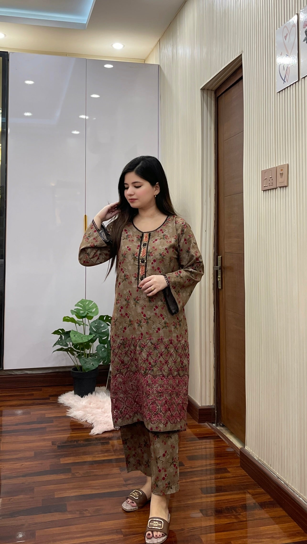 Dhanak Embroidered Neck Line 2PC