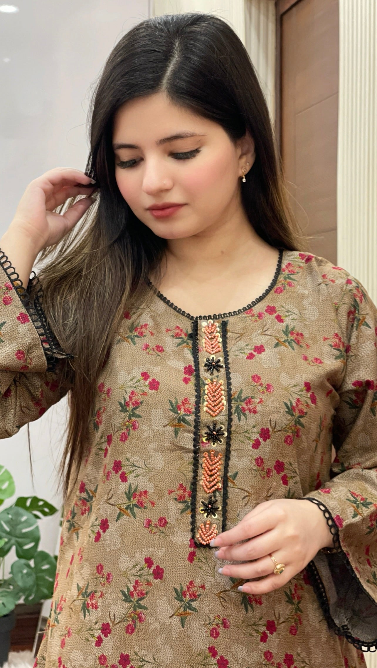 Dhanak Embroidered Neck Line 2PC