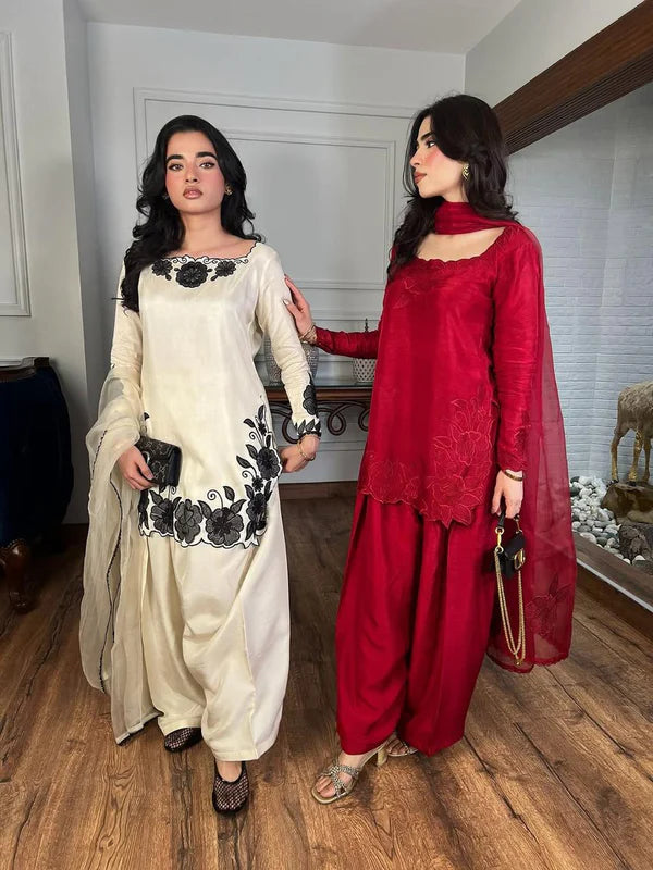 ZOUQ 3PC ( FARSHI SHALWAR )