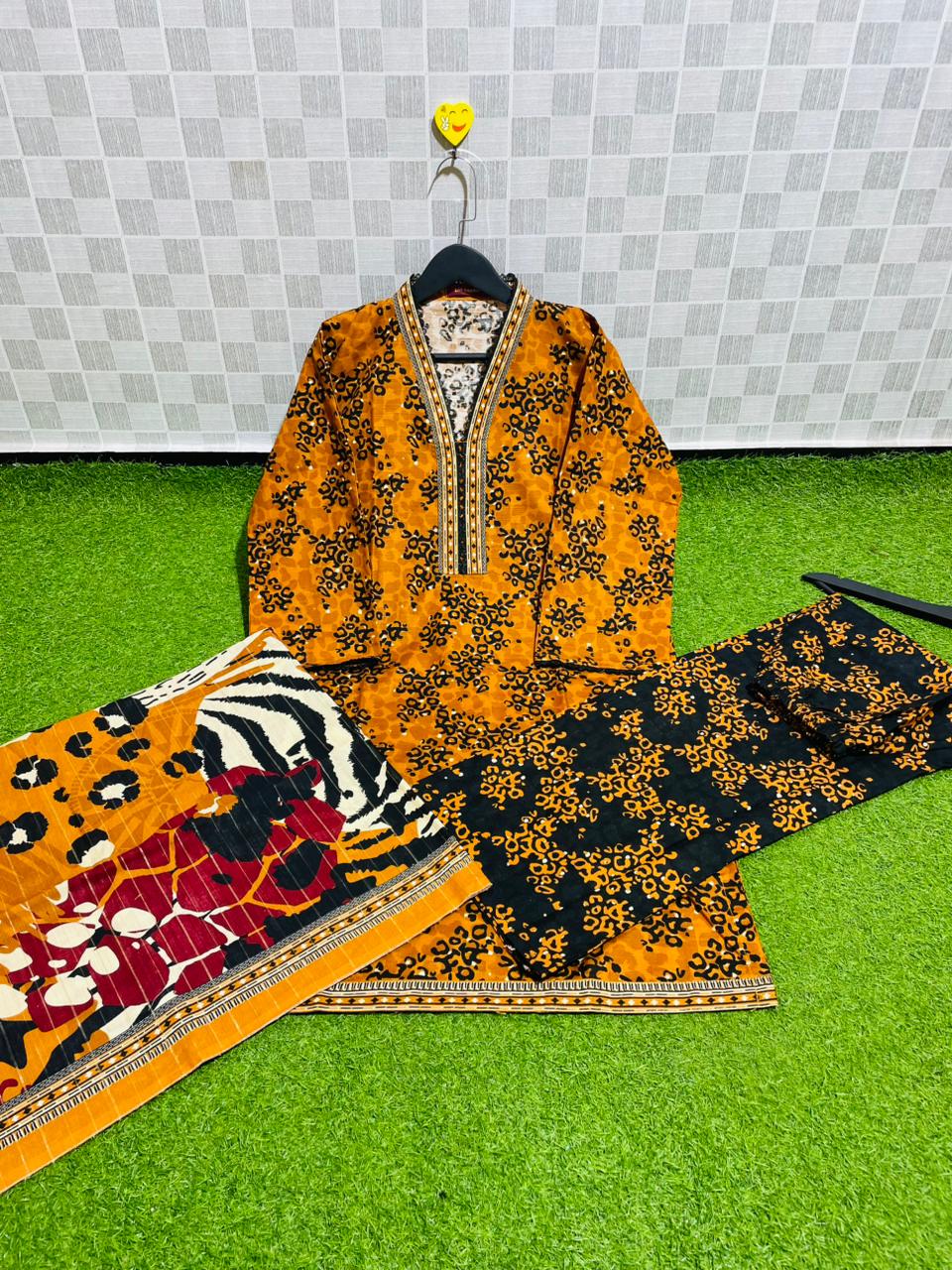 Bin Saeed Khaddar With Shawl 3-piece 06